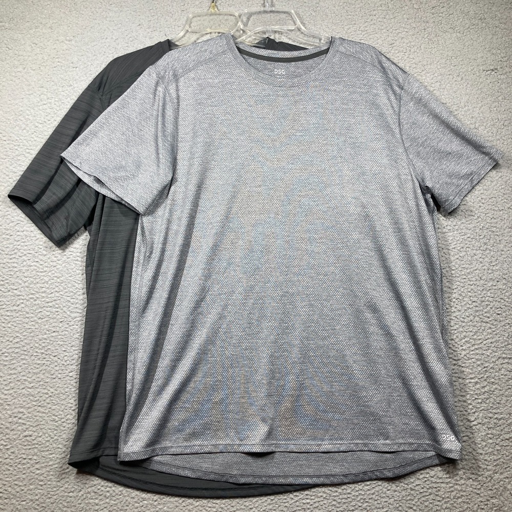 DSG T Shirts Men's XL Lot of 2 Light/Dark Gray Shor Sleeve Athletic Casual  FLAW